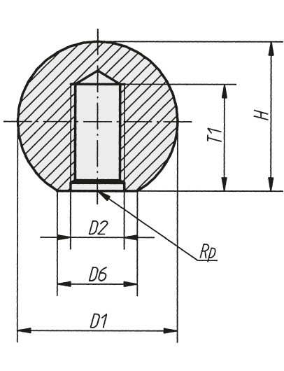 Schéma 1 + Ball knob 
in polyamid  plastic 