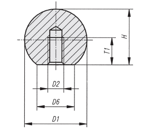 Schéma 1 + Ball knob 
in aluminium or stainless steel 
