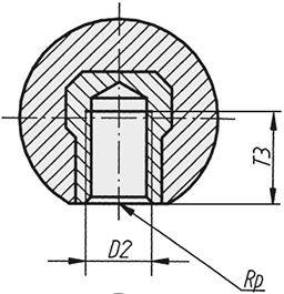 Schéma 2 + Ball knob 
in polyamid  plastic 